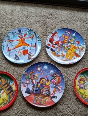 Vintage McDonald's Melamine Childrens Plates Grimace Ronald